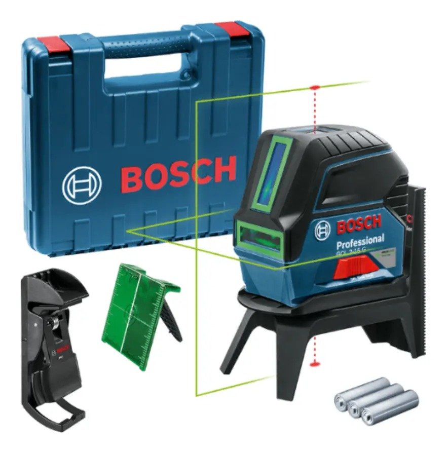 Nivel a laser verde Bosch GCL 2 15 G 15m suporte e maleta 95123